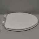 Mayfair Linden Slow Close Toilet Seat, Non Slip Heavy Duty Wood, Easy Install, Elongated, White