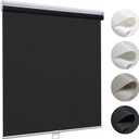 UrMoon Roller Shades Blinds for Windows Cordless Light Filtering Spring Roller Blinds and Shades (Light Filtering - Black, 27 3/4" W x 64" H) (27 3/4"W x 64"H, Light Filtering - Black)