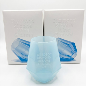 Wine2Go Diamond Silicone Wine Glasses 9oz