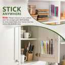Malldii 9.5" Large Acrylic Straw Holder for Cabinet Door - Reusable Tumbler Straw Organizer Storage, Small Kitchen Accessories Container, Ultra Sticky Cupboard Door Mounted (Transparent)