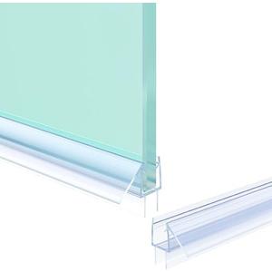 Shower Door Bottom Seal Strip, 2PCS Seal Strip, Clear PVC, 36" Length, Fits 10mm Thick Glass, Prevents Leaks, Easy Installation, No Adhesive Required (Clear, 36in for 3/8"(10mm))