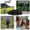 Umbrella with Fan & Mist Spray - Rechargeable UV Protective Cooling Umbrella for Patio, Beach, Travel | Portable Misting System & Detachable Water Bottle Included