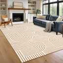 ROYHOME Modern Washable Rug 9x12 Area Rugs for Living Room Non Slip, Orange