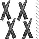 20 inch Drawer Slides 4 Pairs (8pcs) Full Extension Ball Bearing Drawer Rails Side Mount 3 fold Metal Dresser Runners for File Cabinet Trash Can Kitchen Wardrobe Glides 20" Black 100 LB Capacity