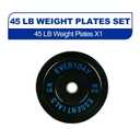 BalanceFrom Olympic Bumper Plate Weight Plate with Steel Hub, Black, 45 lbs Single