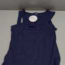 ANRABESS Bodysuits for Women Summer Ribbed Knit Sleeveless Square Neck Tank Tops Slim Fitted Going Out Vacation Outfits Navy Blue, Large