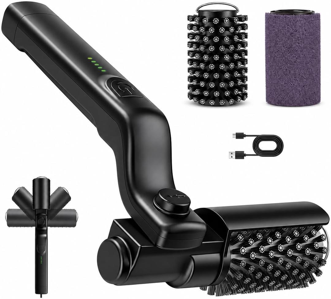 Grill Brush Electric, Cordless Electric Grill Brush, 24kg High Torque 3-Speed Power Grill Scrubber with Adjustable Head and USB-C Charging, Grill Cleaning Tools, Camping, and Patio Cooking
