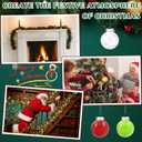 24 Pcs Christmas Balls Ornament 2.5 Inch Hanging Red Green Christmas Feather Balls for Xmas Tree Decorations Home Indoor Outdoor Holiday Party Decor