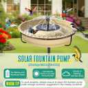 15.7 Extra Large Solar Powered Bird Bath with Fountain with 1.67 Gallon Capacity,5 Prong Stake Bird Bath for Outdoor,Hummingbird Drinking Bowl with Solar Fountain Pump Set,4 Water Patterns for Garden