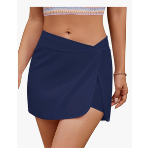 GRAPENT Women's Swim Skirt High Waisted Asymmetric Wrap Bikini Tankini Bathing Suits Bottoms Side Split Swimsuit Skirts L
