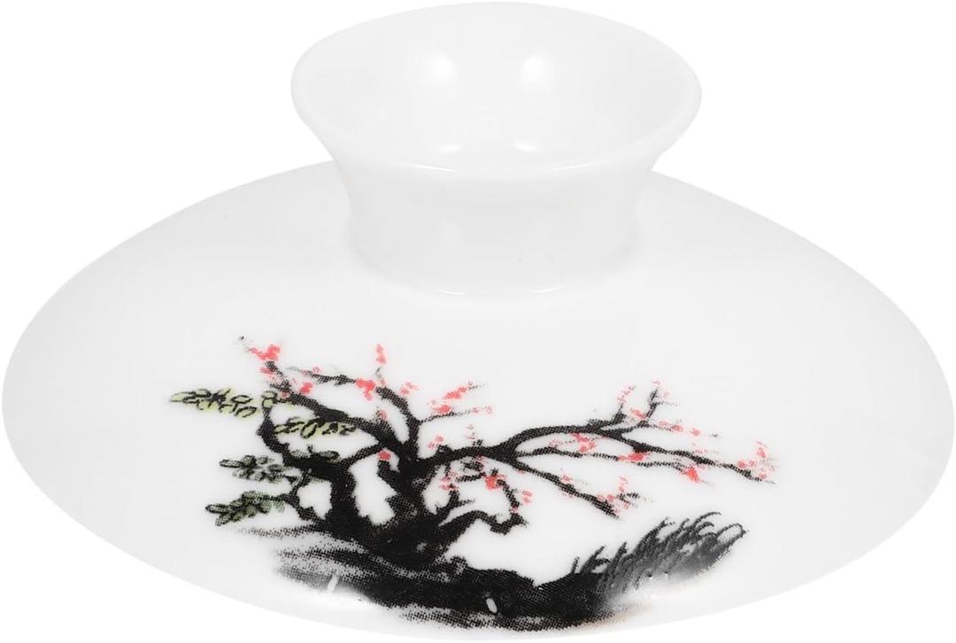 Alipis Tea Pot Ceramic Lid Replacement 1.14 Inch Porcelain Cover for Tea Cup Gaiwan Bowl Household Teapot Accessories