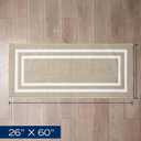 Nautica – Runner Rug | Indoor Runners for Hallways and Entry Rugs| Non-Slip and Non-Skid Entry and Kitchen Door Mat| Machine Washable Entryway Carpet Rugs | 2'2" x 5' | Double Border Beige