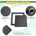 18 x 18 Inches Frp Solid Square Septic Tank Lid and Base with Handles Manhole Cover Clear Opening for Yard Lawn Garden Pavement, Black