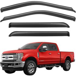 Window Visors Rain Guards for 2017-2026 Ford F250-F550 Super Duty SuperCrew, Out-Channel Window Vent Wind Deflectors Visors Shades for 17-26 F-250 F-350 F-450 F-550 SD Crew Cab, for Full-Size Cabs