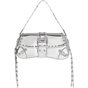 Verdusa Women's Shoulder Bag Y2K Handbag Cute Trendy Goth Studded Rivet Punk Purse
