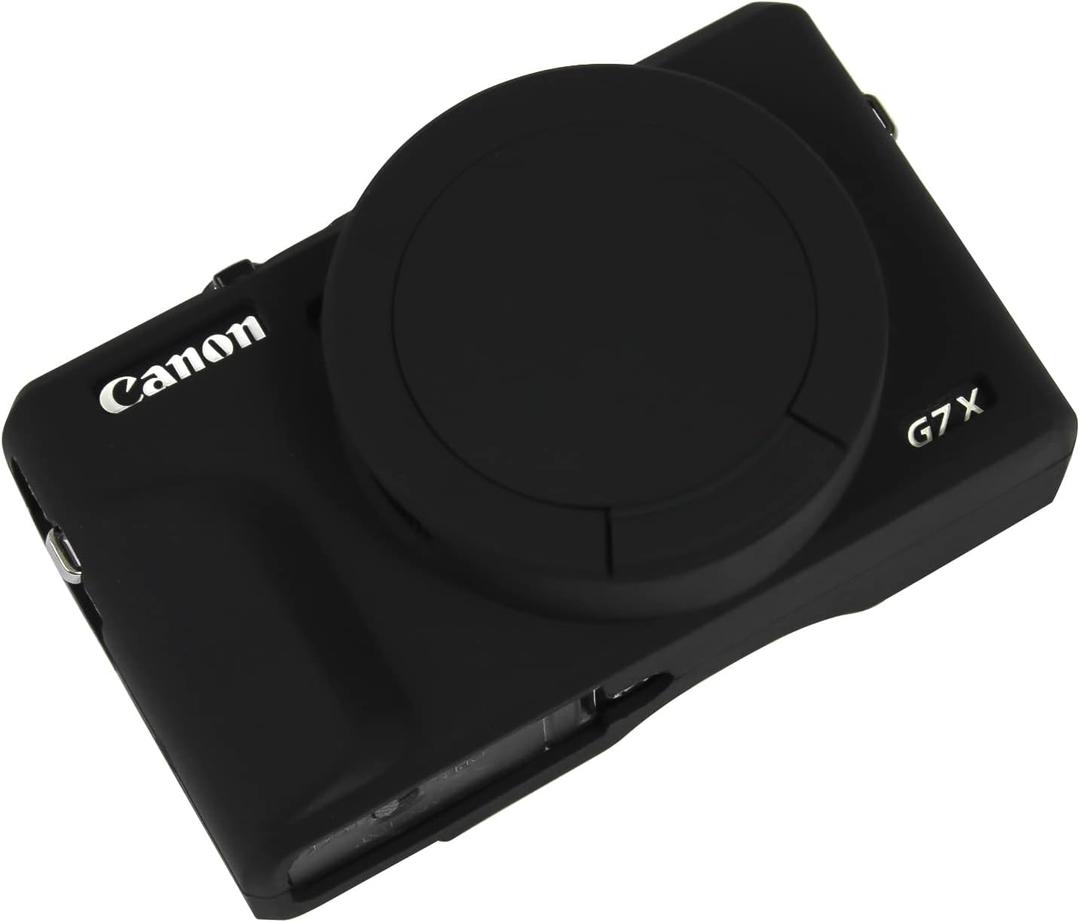 Easy Hood Case for Canon Powershot G7 X Mark III Digital Camera, Soft Silicone Protective Cover with Removable Lens Cover for Canon Powershot G7X Mark III DSLR Camera (Black)
