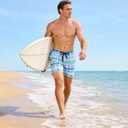 Cozople Men's Swim Trunks with Compression Liner 5.5" Inseam Quick Dry Bathing Suit Boxer Brief Lined Swim Shorts Swimwear (S)