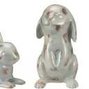 Thyle 3 Pcs Easter Bunny Figurines Distressed Terracotta Rabbit Figures Vintage Resin Easter Bunnies Statue Farmhouse Table Decor for Home Spring Party