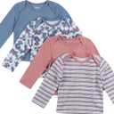 Hanes Baby Long Sleeve T-shirt, Ultimate Flexy Knit Tee for Boys & Girls, 4-Pack