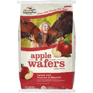 Manna Pro Apple Wafers - Treats for Horses - Packed with Vitamins & Minerals - Apple Flavored Horse Treats - 20 Pounds, Manufacturing date: 09-18-2025