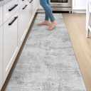 DEXI Kitchen Floor Mats Cushioned Anti Fatigue Runner, 23x107 Light Grey