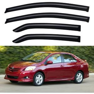 Window Visors Rain Guards for 2007-2013 Toyota Yaris Sedan, Out-Channel Window Vent Wind Deflectors Visors Shades for 07-13 Toyota Yaris