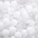 Ball Pit Balls for Toddlers Phthalate Free BPA Free Non-Toxic Crush Proof Play Balls for Toddlers Kids Pool Playhouse,  White Transparent, 500 balls