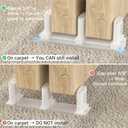 Sliding Closet Door Floor Guide with Riser Plate, Adjustable Bypass Door Guide, Upgraded 3-Roller Design White, 1 Pack