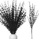 5pcs 29.5" Faux Jasmine Artificial Flowers Tall Black Floral Branches Stem for Home Wedding Vase Filler Anniversary Party DIY Decoration Flowers
