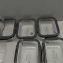 5-Pack Borosilicate Glass Containers with Tempered Lids, 35.2oz/4.4 Cup Airtight Meal Prep Set, Microwave/Freezer Safe (Gray)