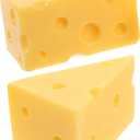 LUOZZY 2 Pcs Resin Cheese Mousse Cake Fake Cheese Model for Food Display Photo Props for Halloween Kitchen Decorations