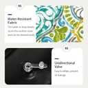 Inflatable Ottoman Stool D21 xH9 for Outdoor/Indoor Use, Water Repellent Patio Foot Rest Stool with Portable Handle,Round Pouf Ottoman Suitable for Garden,Deck and Camping - Damask Green