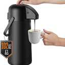Airpot Coffee Carafe for Keeping Hot - 102 OZ/ 3L Large Coffee Dispenser with Pump - Insulated Stainless Steel Thermos Urn for Hot Drinks Water Tea - Thermal Beverage Dispenser for Parties