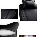 Car Neck Pillows Both Side Pu Leather 2pieces Pack Headrest Fit for Most Cars Filled Fiber Universal Car Pillow (Black)