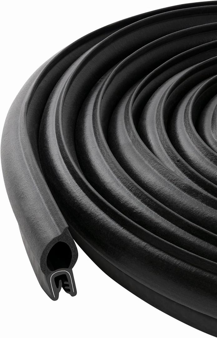 Vertical Bulb Trim Seal Bulb Diameter: 0.5" Grip Range: 0.039" to 0.14" | Trunk, Boot, lid, Hood, Hatch Rubber (16 Feet)