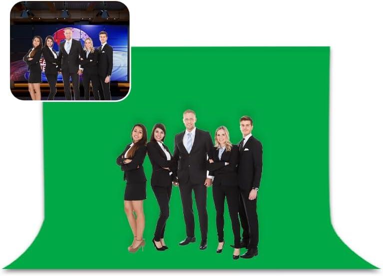 BEIYANG 10 Ft x 12 Ft Photography Backdrop Green Screen, Green Background Non-Reflective Fabric Wrinkle ResistancePhoto Background for Photo Studio Video Film Shooting Props