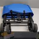Beach Wagon with Big Wheels for Sand,Collapsible Folding All Terrain Utility Wagons Carts Foldable with Brakes for Sand Camping Sports Outdoor. (Blue)