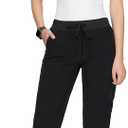 floralhue Women's Scrub Pants - Breathable & Soft Straight-Leg Pull-on Cargo Pant,Drawstring Bottoms with 3 Pockets (Black, M)