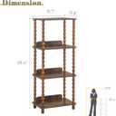 Fultyle Book Shelf, 4-Tier Bookshelf with Storage, Small Bookcase Display Shelves for Small Spaces, Bedroom, Living Room and Office with Solid Wood Legs (Rustic Brown)