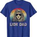 Vintage Lion Dad Lion Lovers Daddy Father's Day T-Shirt XL Royal Blue