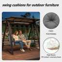 Porch Swing Cushions 60x40 Inch, 5" Extra Thick Waterproof Outdoor Swing Seat Cushion with Backrest & 8 Non-Slip Ties PP Cotton + Memory Foam Fill, Fade-Resistant 3-Seater Replacement for Patio Bench