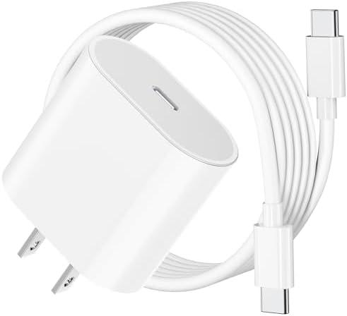 20W USB C Fast Charger for iPad Pro 13/12.9/11 inch, iPad A16/10th Generation, iPad Air 11/13 inch/5th/4th, iPad mini 6th/7th, iPad Charger Fast Charging Block with 6.6ft USB C to C Charger Cable