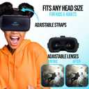 VR Headset for iPhone & Android 1.0 - for Kids | with Links to 3D VR Videos + VR Games for Android | Virtual Reality Goggles Set for Phones 4.5"-6.5" (Blue)