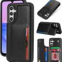 iCoverCase Compatible with Samsung Galaxy A15 5G Case with Card Holder, A15 5G Wallet Case for Women Men [RFID Blocking] PU Leather Protective Phone Case for A15 (Black)