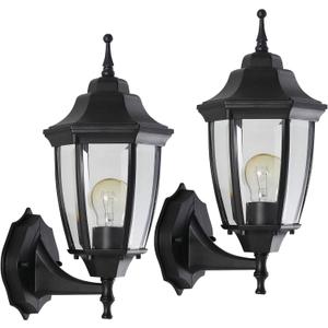 2-Pack Waterproof Aluminum Outdoor Light Fixture Wall Mount Exterior Porch Lights Outdoor Wall Lamp,Anti-Rust Porch Lights for Outside Garage Patio Exterior Lights for House (Black)