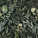 REDAMANCY Dark Black Vintage Botanical Plants Green Leaf Peel and Stick Wallpaper Stick on Contact Paper Vintage Wall Paper Easy Peel Off for nightstand Drawer Cabinet Renter