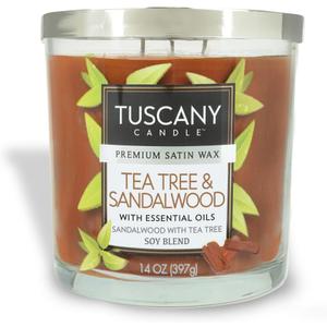 Tuscany Candle Tea Tree & Sandalwood Long-Lasting Scented Jar Candle, 14 oz, 1 Pack