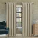 Sun Zero Oslo Theater Grade Extreme 100% Blackout Rod Pocket Curtain Panel, 52" x 84", Cream (52"W x 84"L (Pack of 1))