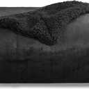 Bedsure GentleSoft Sherpa Fleece Throw Blanket for Couch, Non-Heated, Thick and Warm Throw for Women and Men, Soft Fuzzy Plush Blanket for Winter, Black, 50x60 Inches