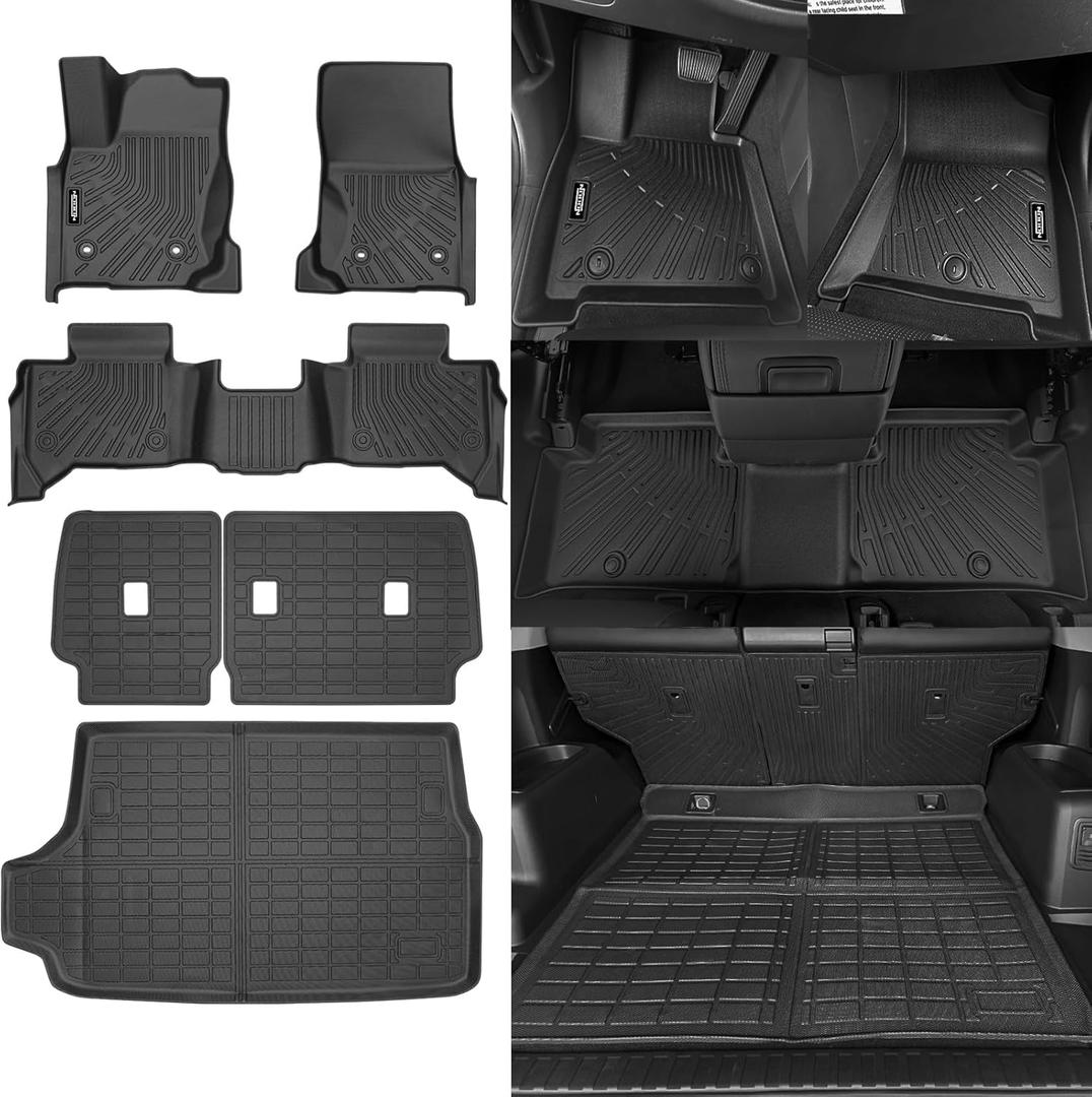 All Weather Floor Mats Fit for 2025 Toyota 4Runner 5 Seats Floor Mats & Trunk Mat & Backrest Mat for Toyota 4Runner Accessories All Season Odorless Anti-Slip Floor Liner